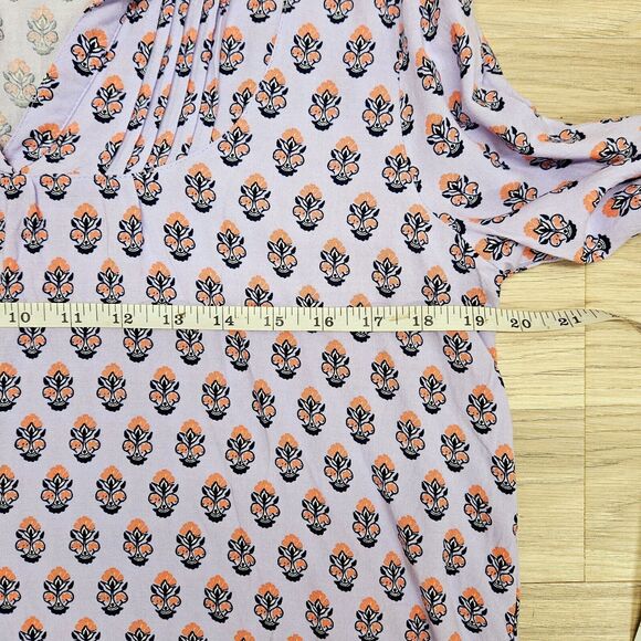 Matilda Jane Womens Purple Lavender Damask Print Longsleeve Blouse Shirt Large - Picture 7 of 9